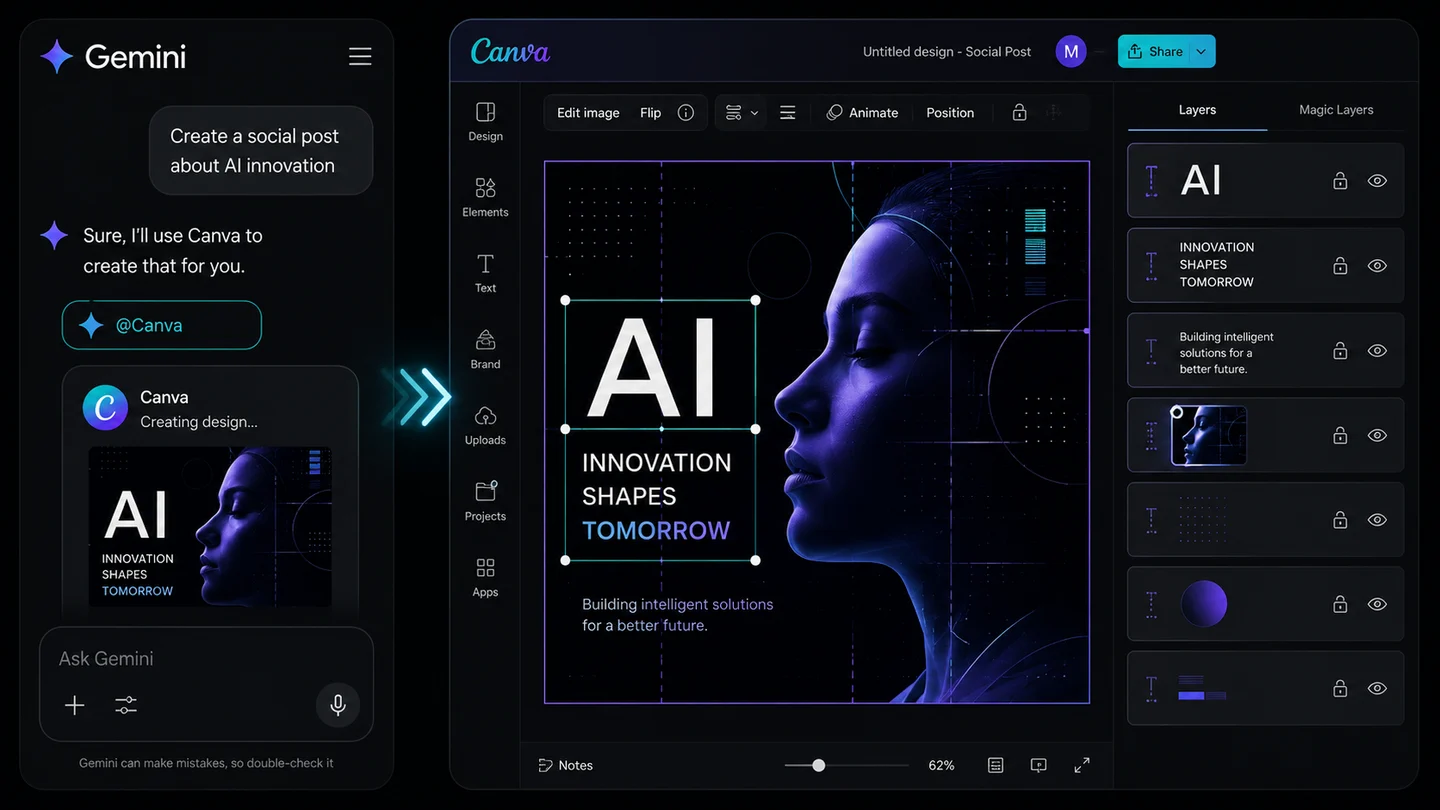 Canva connector brings editable design workflows into Google Gemini
