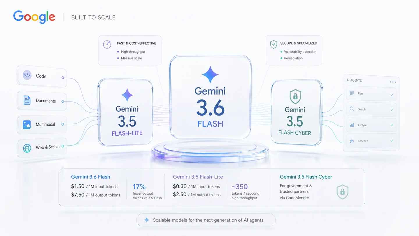 Google launches Gemini 3.6 Flash and 3.5 Flash-Lite for scalable AI agents